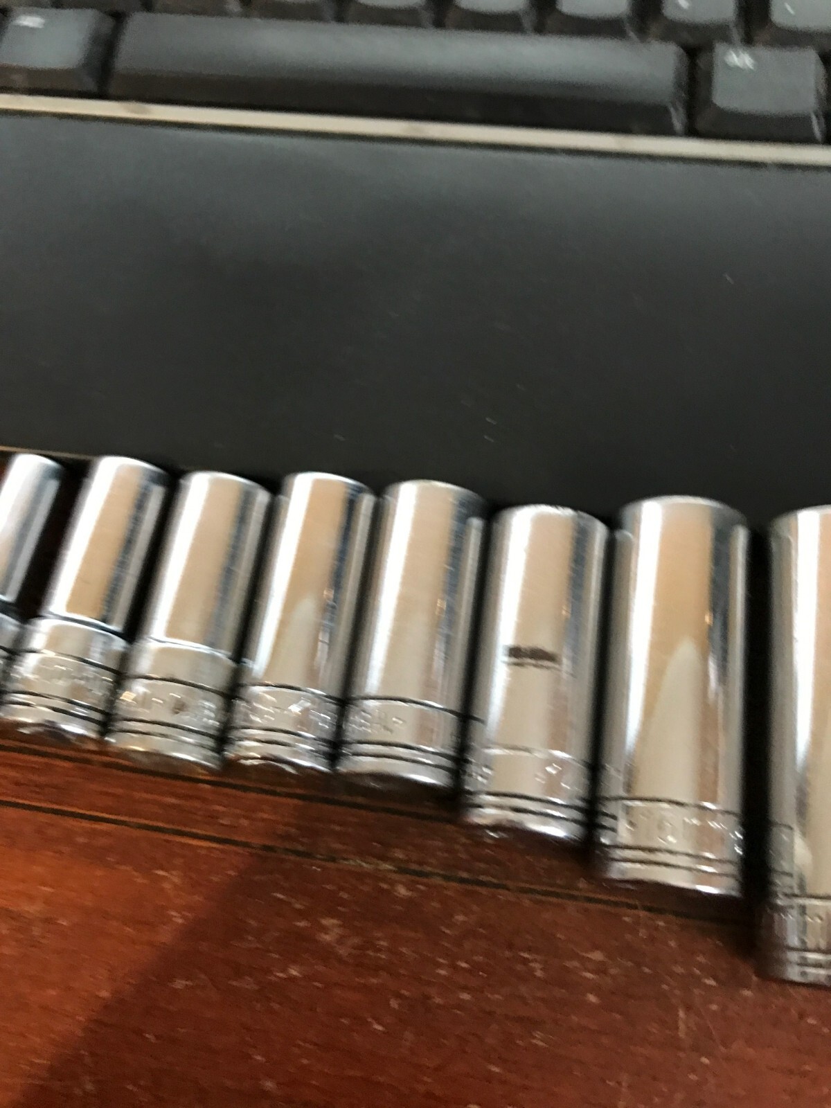 Vintage SK 3/8″ Drive Metric 6 point Deep Socket Set 9 Pcs 7mm, 10-15, 17, 19mm