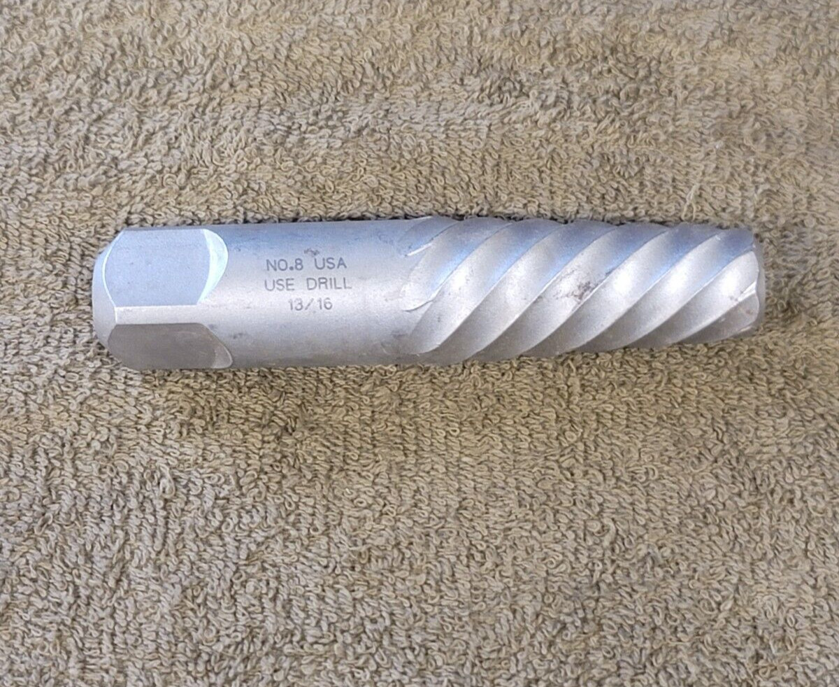 #8 Screw Spiral Flute Extractor 13/16″ Bit Easy Out USA automotive Tool