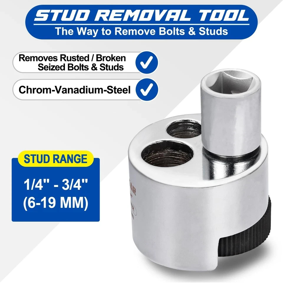 Spurtar Stud Remover Fit 1/4″ to 3/4″ (6 19mm) Bolt Extractor Nut Silver