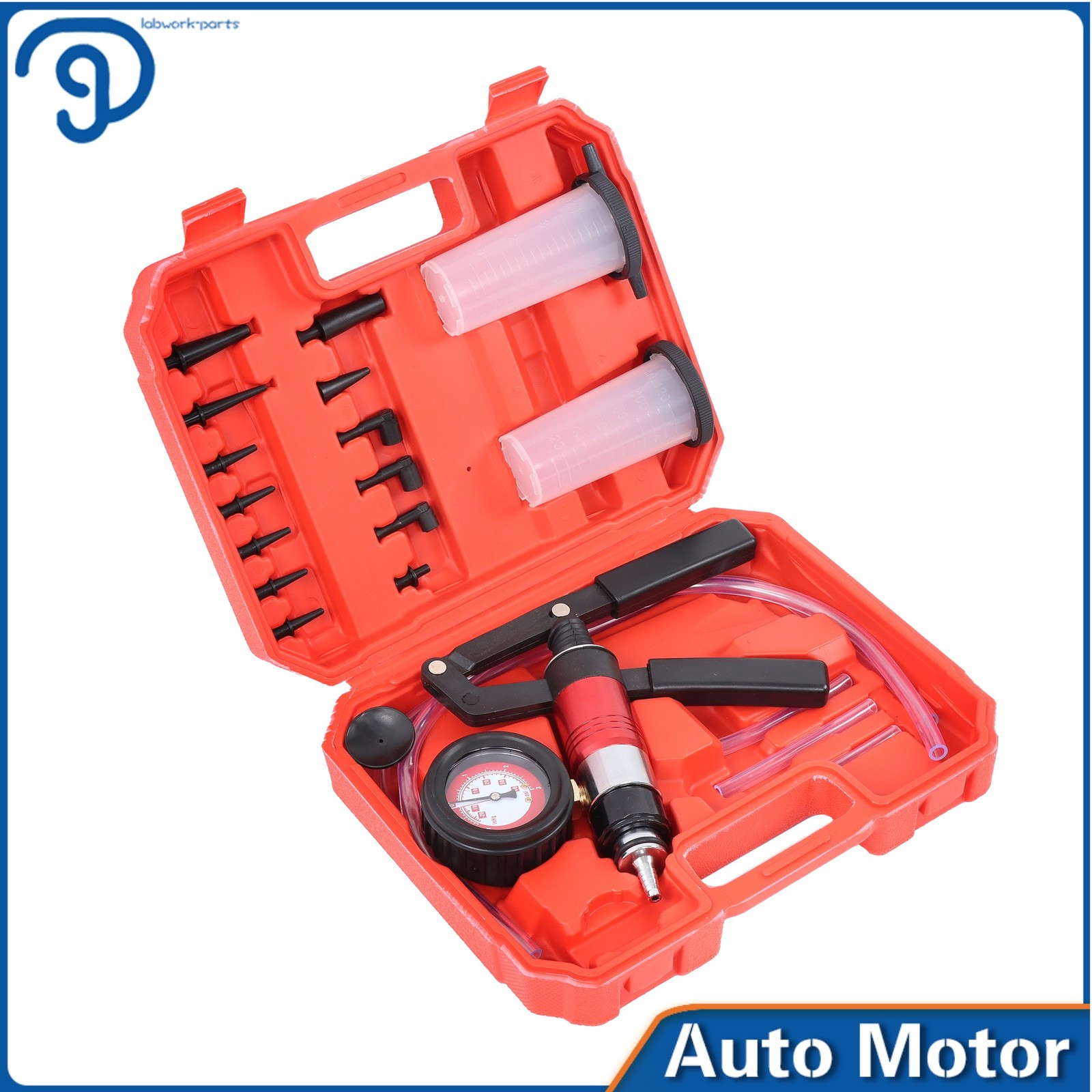 Hand Held Vacuum & Pressure Pump Tester Set Brake Bleeder Bleeding Kit W/ Case