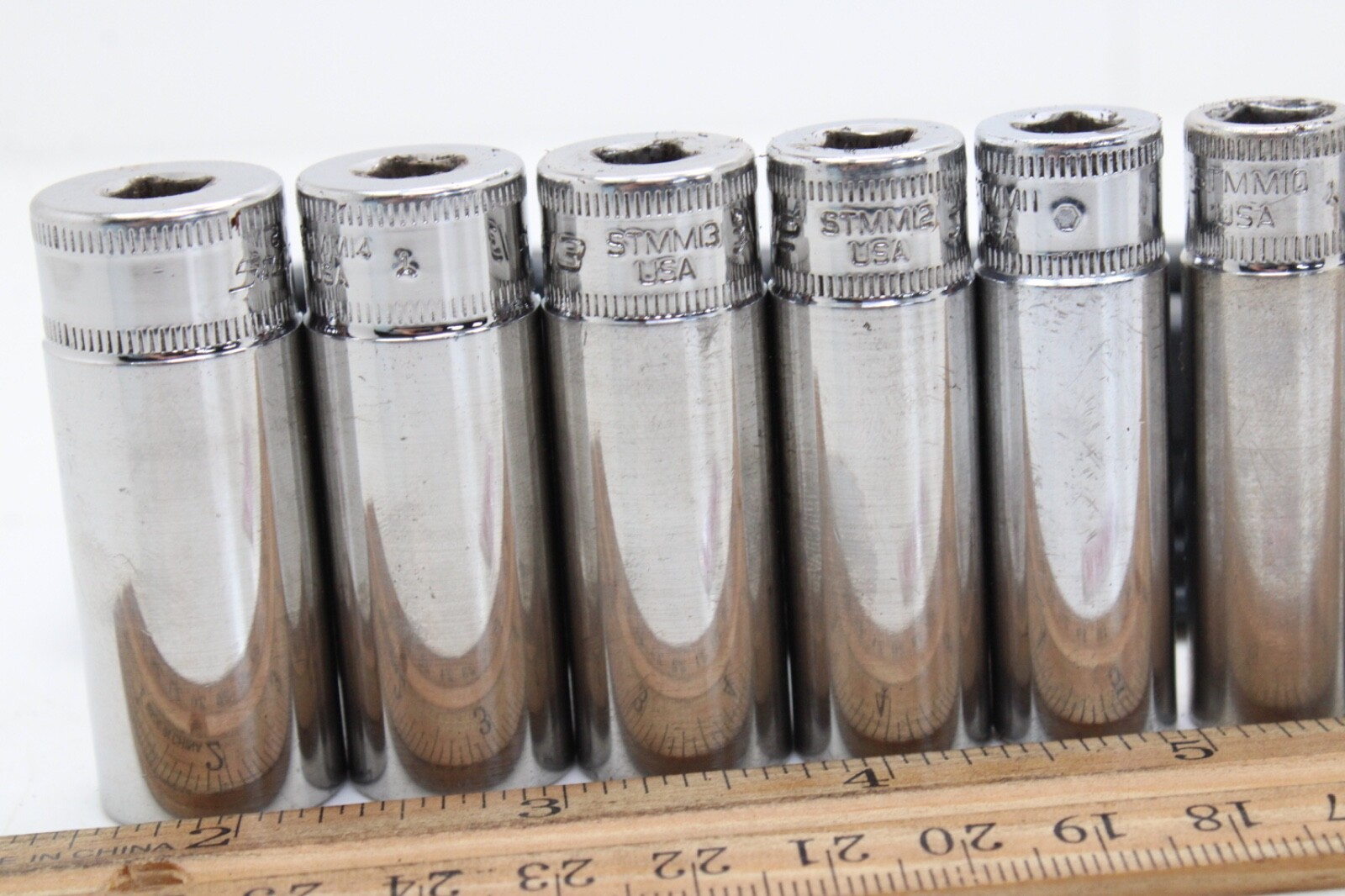 Snap-on 112STMMY 5-15mm 1/4″ Drive 12 Piece 6 Point Metric Deep Socket Set USA