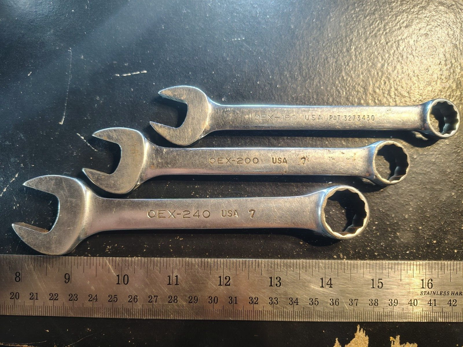 3-Snap On 12 Point Short Combination Wrench OEX-180 9/16 OEX-200 5/8 OEX-240 3/4