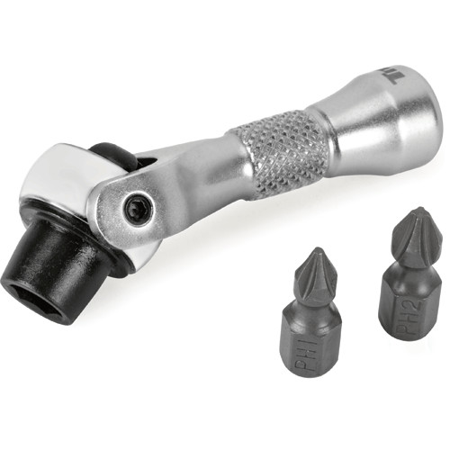 New Titan 1/4″ Hex Bit Nano Ratchet Reversible w/Roto Flex Head & bits #11331