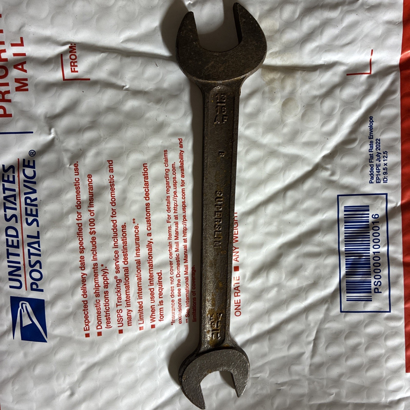 TW Superslim Double Open Ended Spanner 11/16AF x 13/16AF England