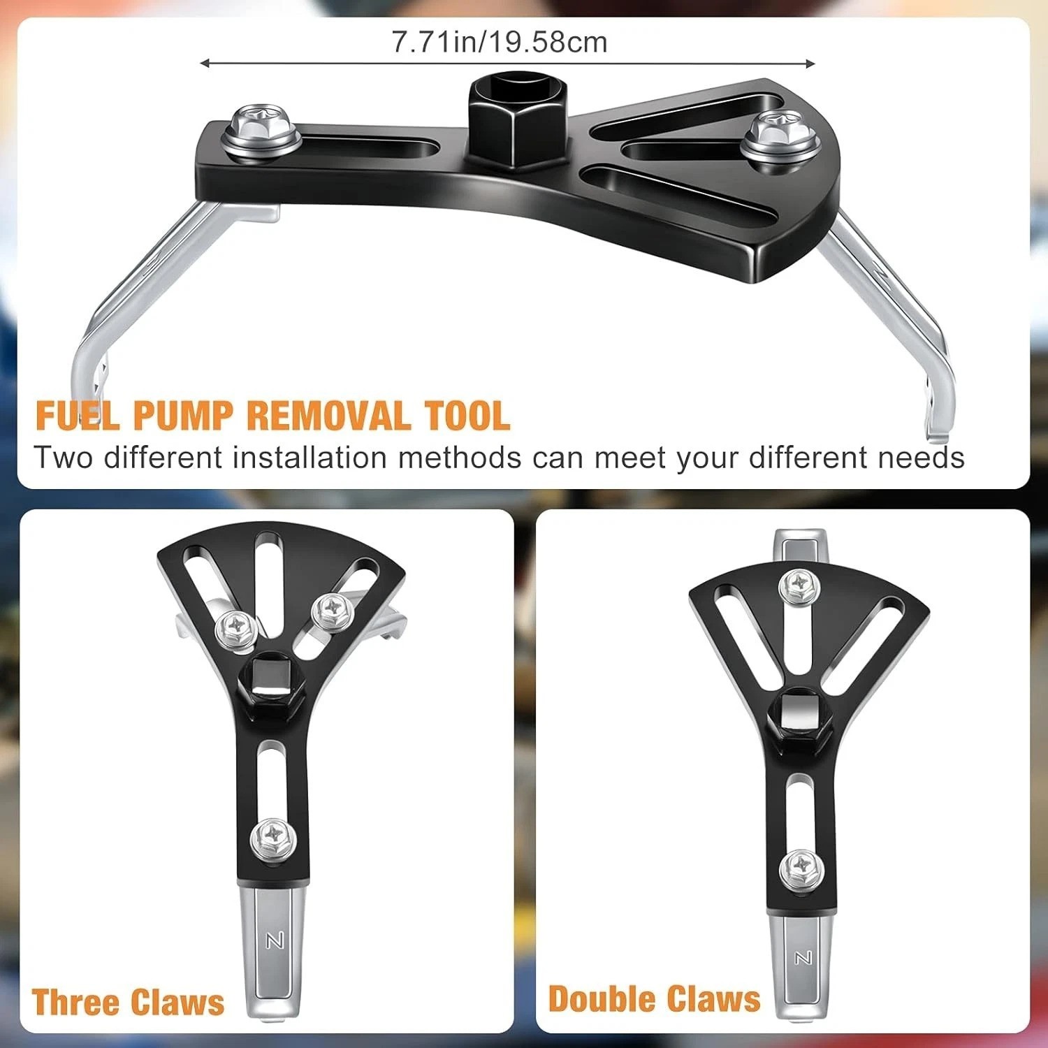 3-Piece Universal Fuel Pump Removal Tool Set for Cars Adjustable Lock Ring Sp…