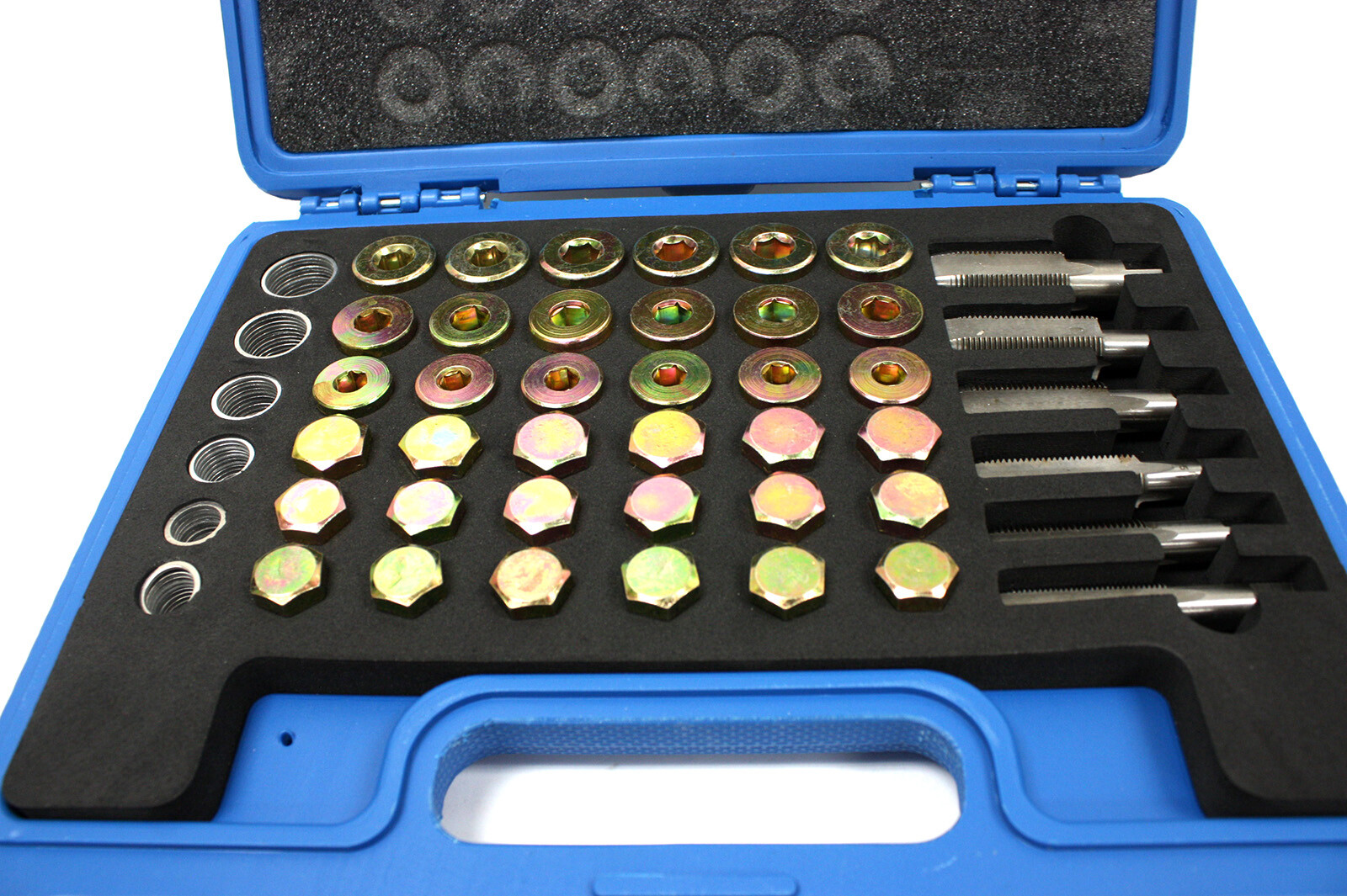 114PC Oil Pan Drain Sump Plug Key Thread Repair Tool Kit Set Drain plug w/ Case