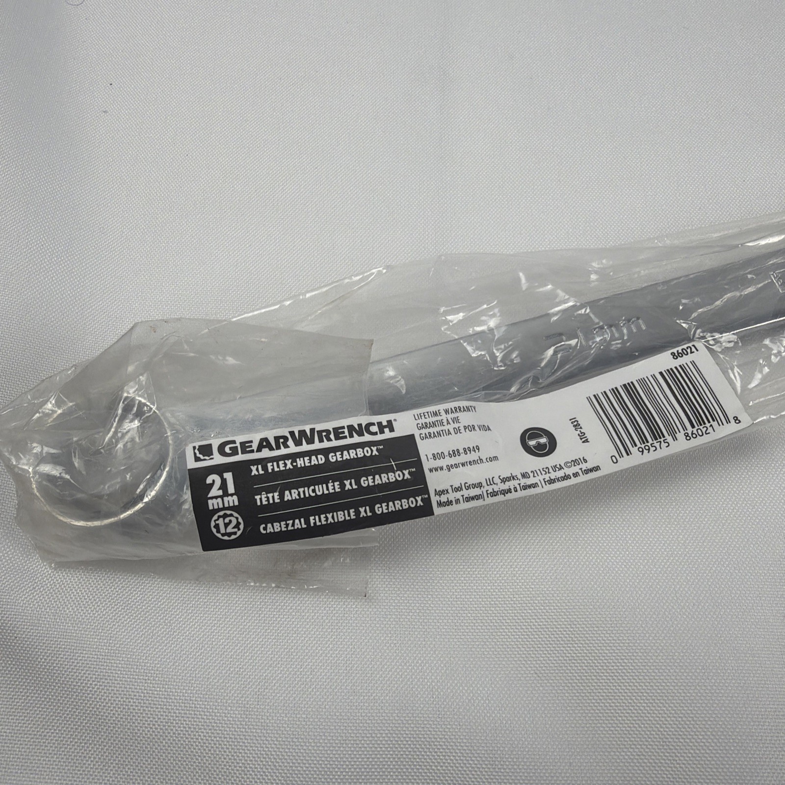 Gearwrench 21MM XL Gearbox Flex Head Double Box Ratcheting Wrench 86021
