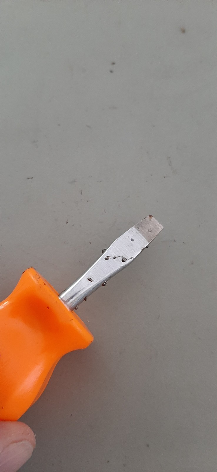 Snap-on SDD1 Orange Hard Handle Stubby Screwdriver Flat Head Tip Slotted READ!!