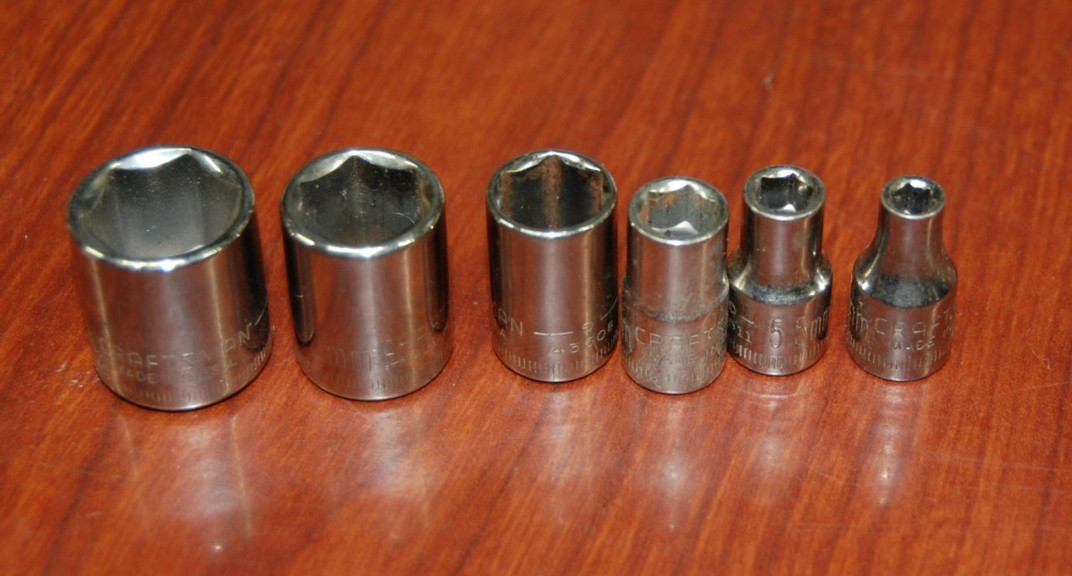 A+5 1/4 Drive 6 Point Metric Sockets by Craftsman 14,12,10,7,5.5,4 Lot of 6
