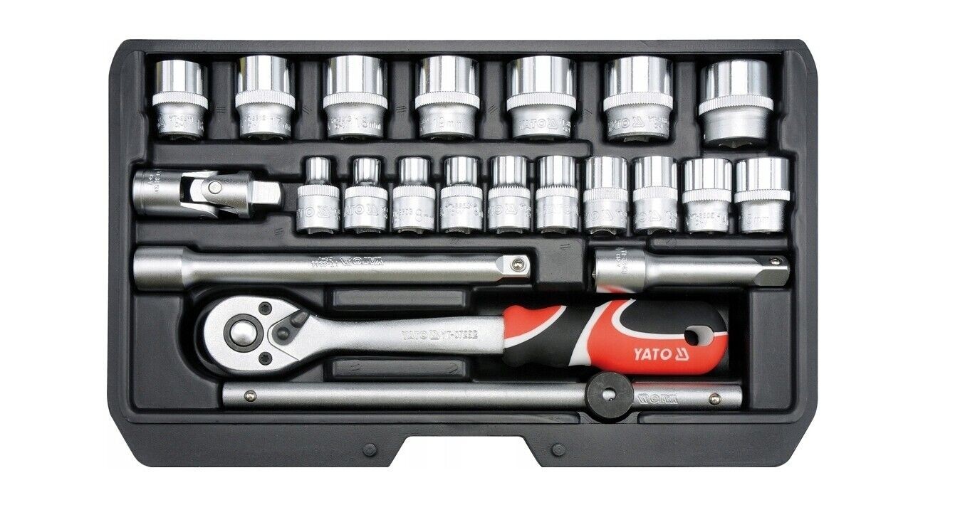 3/8″ Socket Set Ratchet 22pcs Yato Professional AS-DRIVE In Handy Case YT-38561