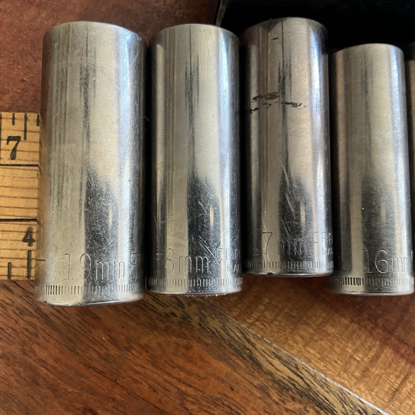 Craftsman 8 Piece Deep Metric Socket Set 6 Pt 3/8″ Drive G Series 12-19MM USA