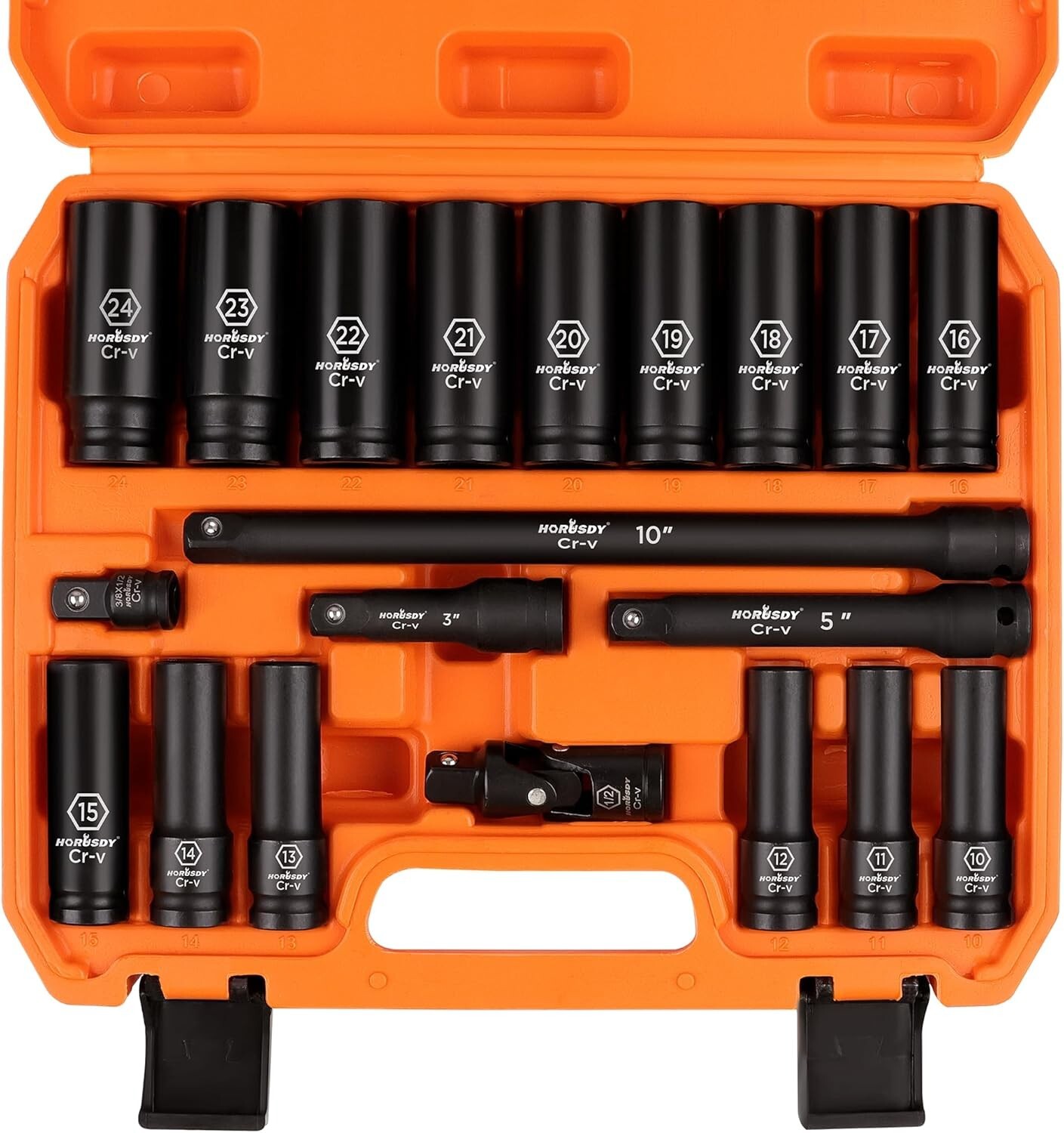 High-Quality Chrome Vanadium 1/2-Inch Drive Impact Socket Set – 6-Point Design