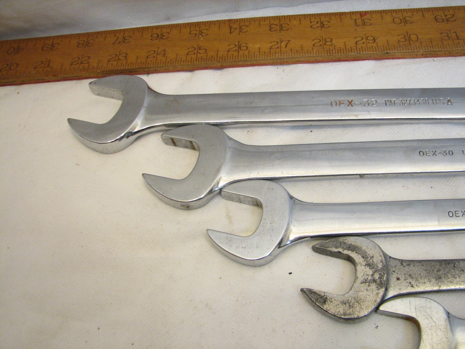 Set 9 Snap-On Combination SAE Wrenches 3/8″ to 1″ OEX 14-32 Open Box End