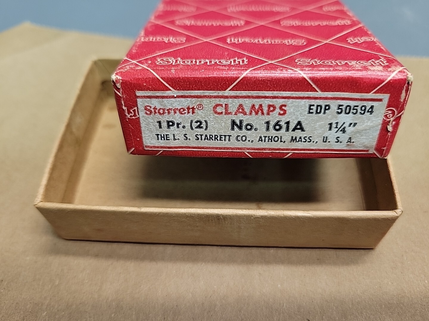 L. S. Starrett Machinist Parallel Clamp Set No. 161-A (2 Clamps) NOS w Marks