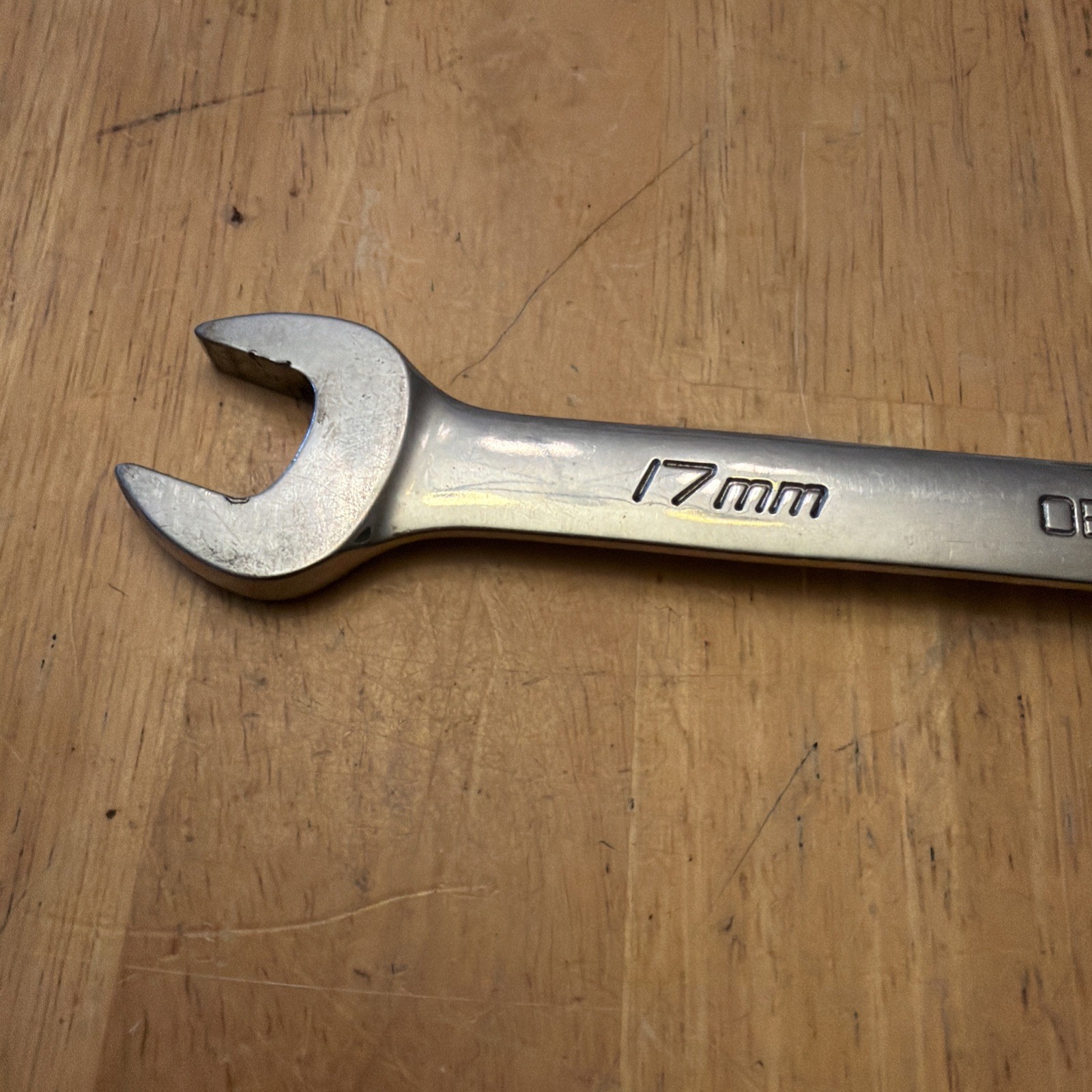 Snap On Tools USA Metric OEXM170B 17mm Chrome Combination Wrench, 12 Point Used