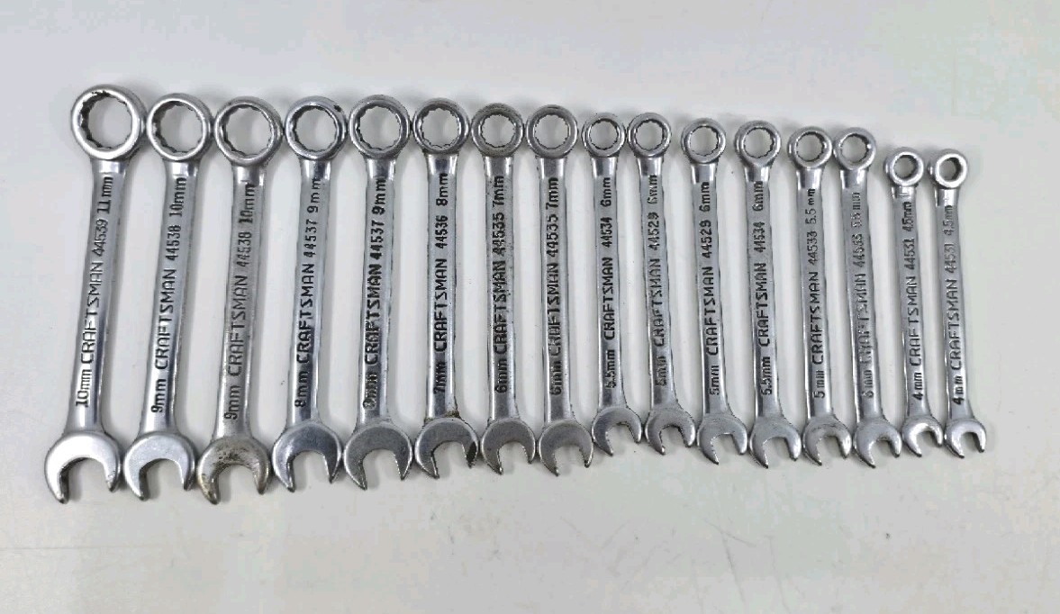 CRAFTSMAN USA 16 Pc Metric Midget Ignition Combination Wrench Lot 4mm – 11mm