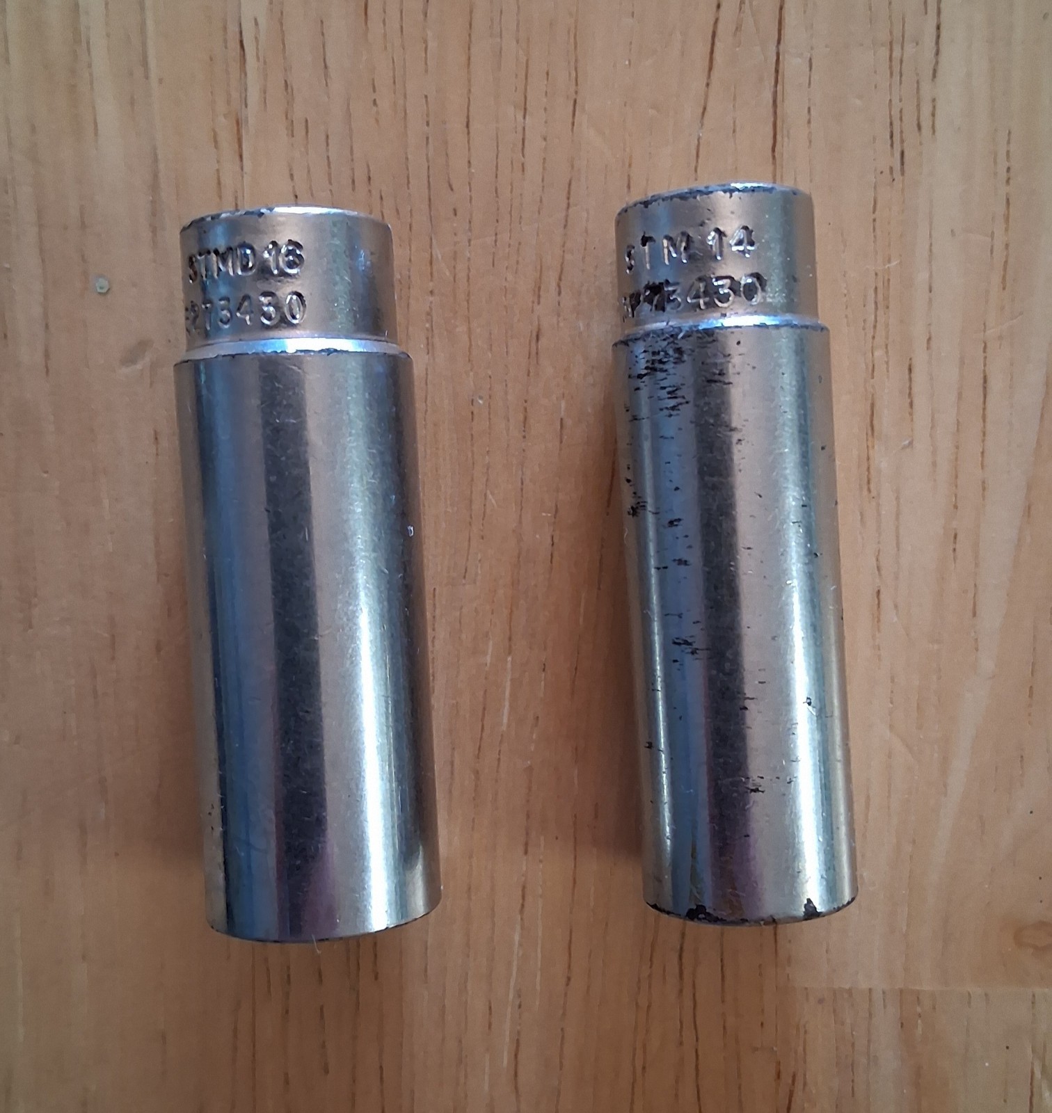 2 Snap-on 1/4″ Drive Sockets (1/2″ Dp 12 Pt STMD16) & (7/16″ Dp 6Pt STM14) USA