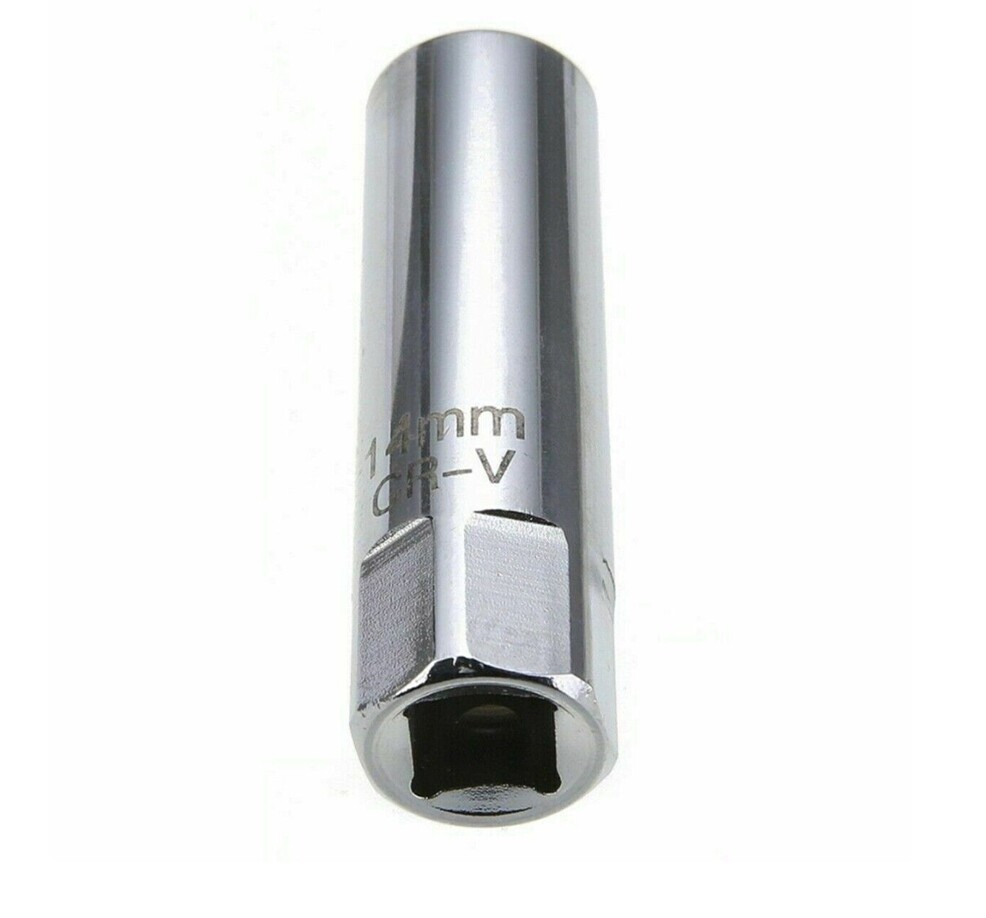 1 Pcs 14mm Magnetic Spark Plug Socket Thin Wall 3/8″ Drive 12 Point Removal Tool