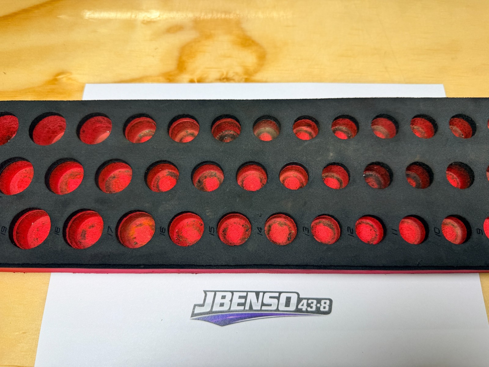 Snap-on Tools USED RED FOAM Tray for 45pc 3/8″ Drive Metric Socket Set FMS003BR