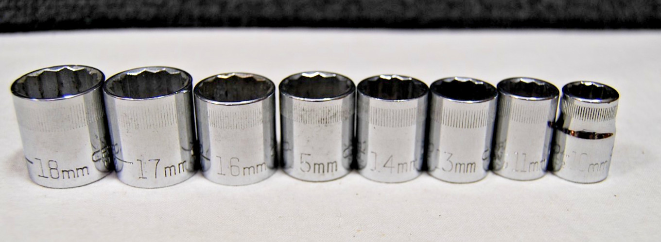 Craftsman 3/8″ Drive Metric 12 Point 8pc Socket Set