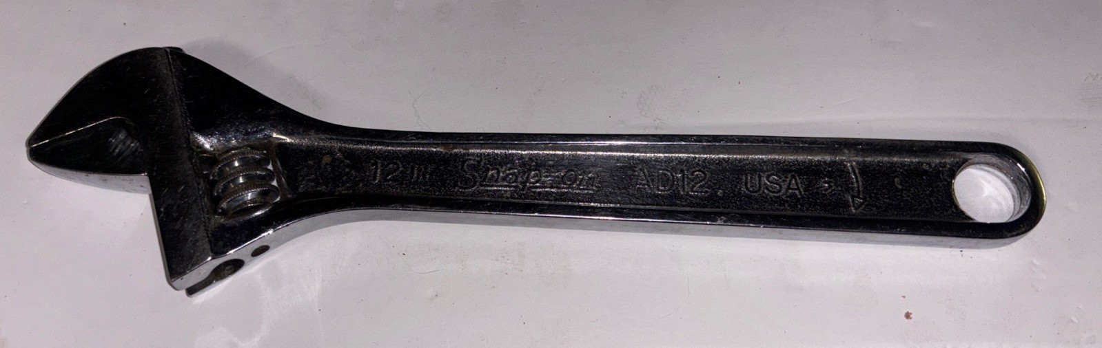 Snap-On AD12 12″ Chrome Adj Wrench USA Hand Tool New Chrome Free Safe Ship
