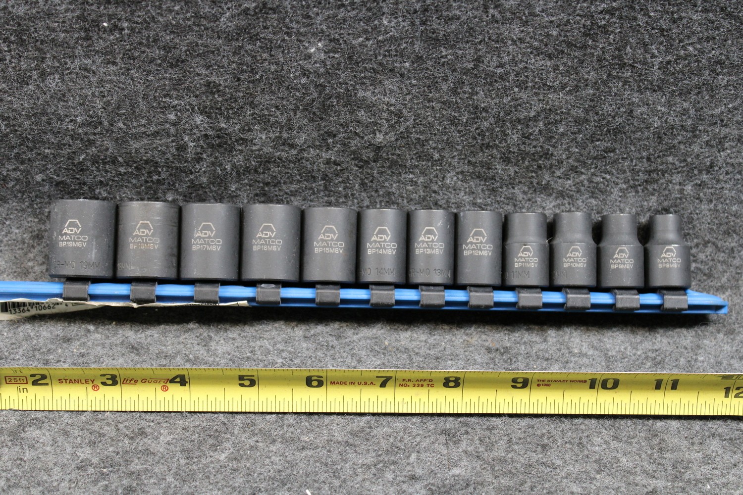 Matco ADV 3/8″ 6PT Metric Shallow Impact Socket Set w/Rail (466189)