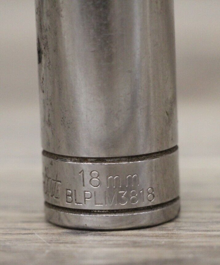 Blue Point Tools BLPLM3818 12 Point 3/8″ Drive 18mm Deep Metric Socket Chrome