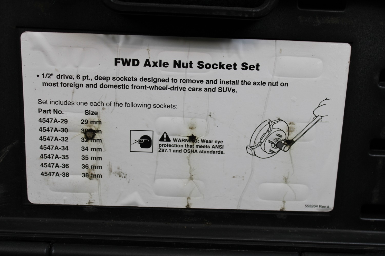 Mac Tools AS4547A Front Wheel Drive Axle Nut Socket Set w/Case (461939)