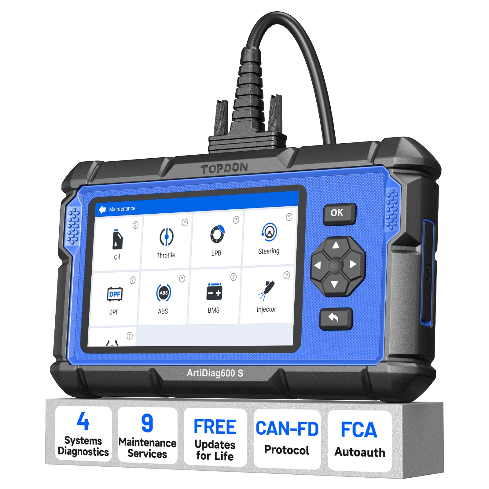 2026 TOPDON AD600S V2.0 OBD2 Scanner Engine ABS SRS SAS TPMS EPB Diagnostic Tool