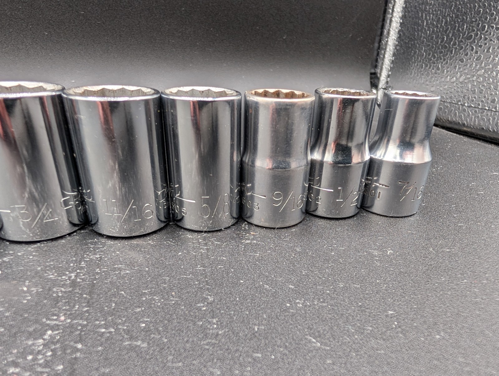 Craftsman Vintage 12pc Socket Set 1/2″ Dr 12 Pt Shallow 7/16″ to 1 1/8” G, V USA