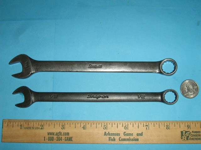 2 SNAP ON 1/2 AND 9/16 INCH OPEN END & BOXED END WRENCHES, SAE GOEX16B & GOEX18