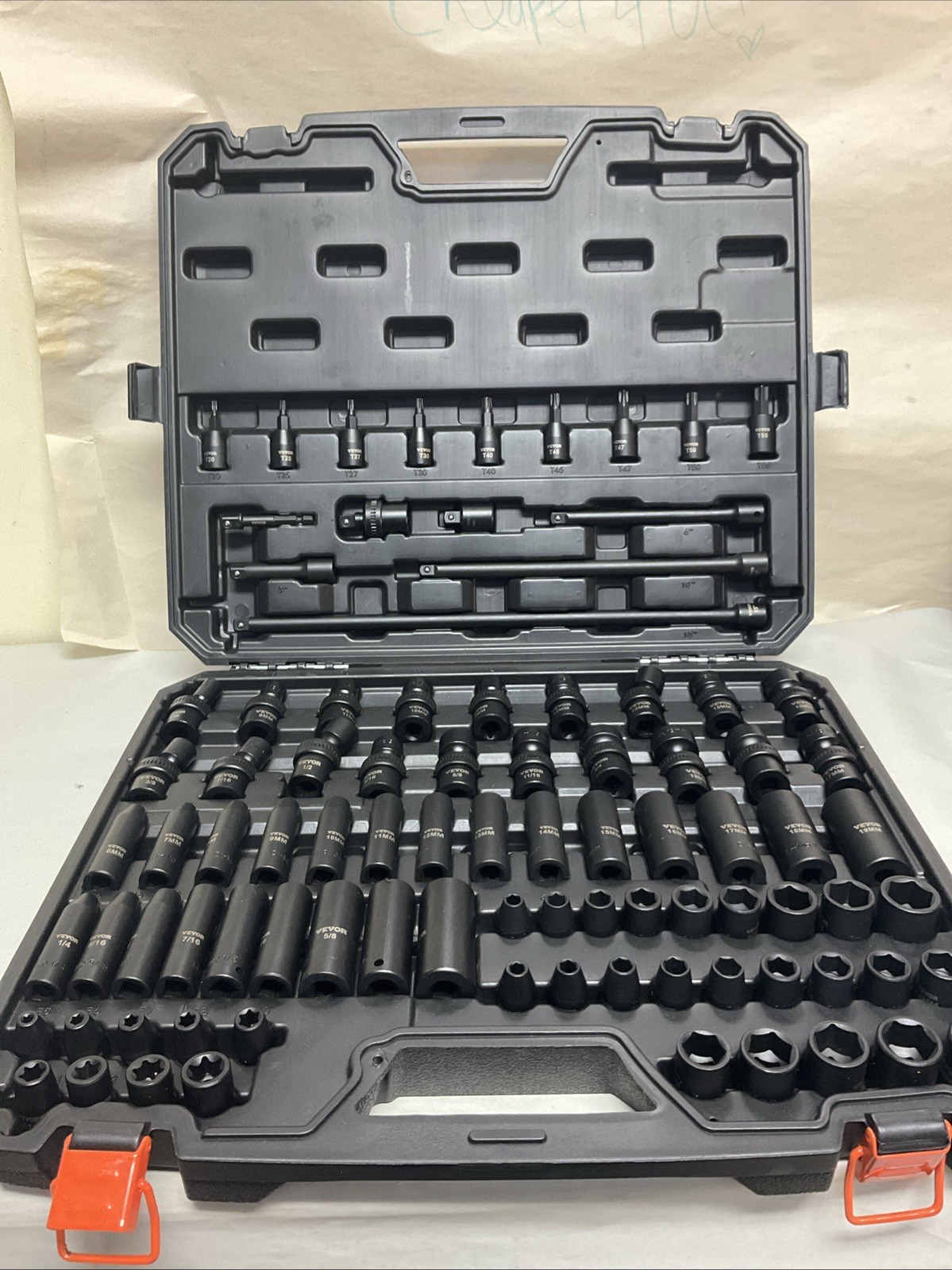 VEVOR 90-Pc 3/8» Impact Socket Set CR-MO SAE & Metric 1/4»-3/4», 6-19mm
