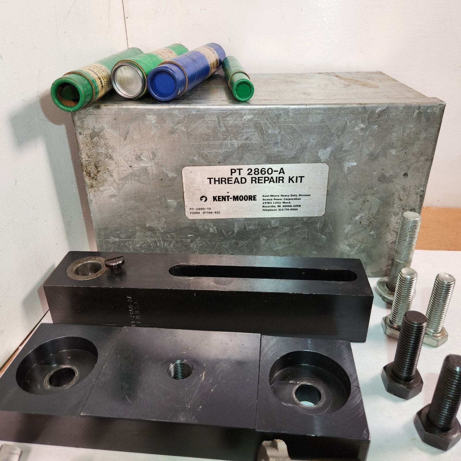 Kent-moore PT 2860-A Thread Repair Kit 2860 1 2A 3 4 5 6 7 10 15 18 19 1000-2A