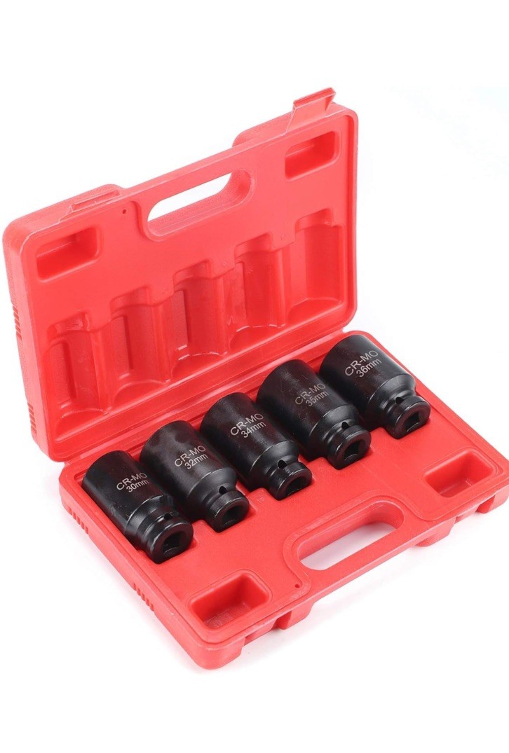 Hub Nut 5PCS 30mm 32mm 34mm 35mm 36mm Deep Impact Socket Set 1/2″ Drive