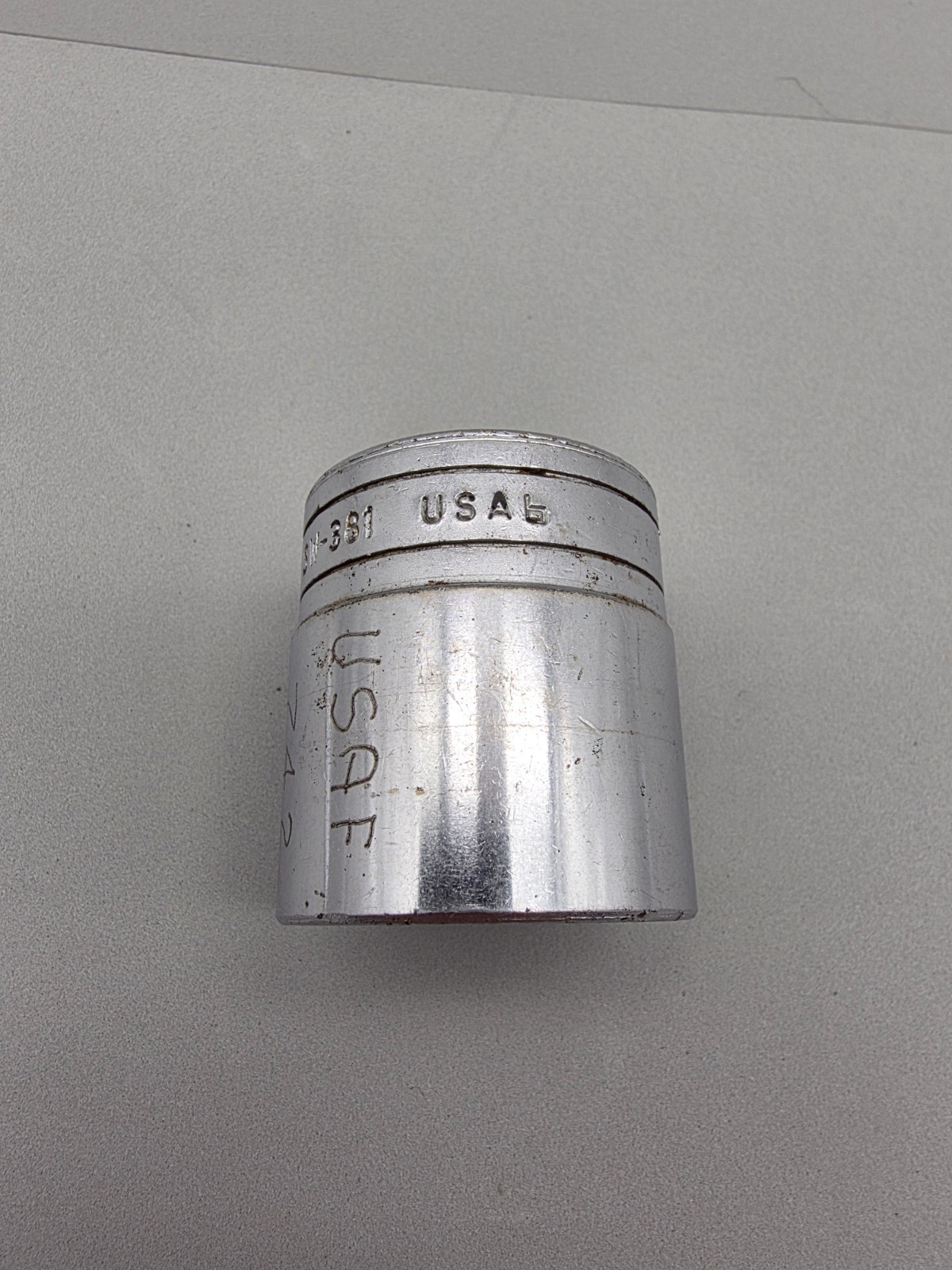 Vintage Snap-On Tools 1/2″ Dr. 1-3/16″ 12 Point Shallow Chrome Socket SW381 USA