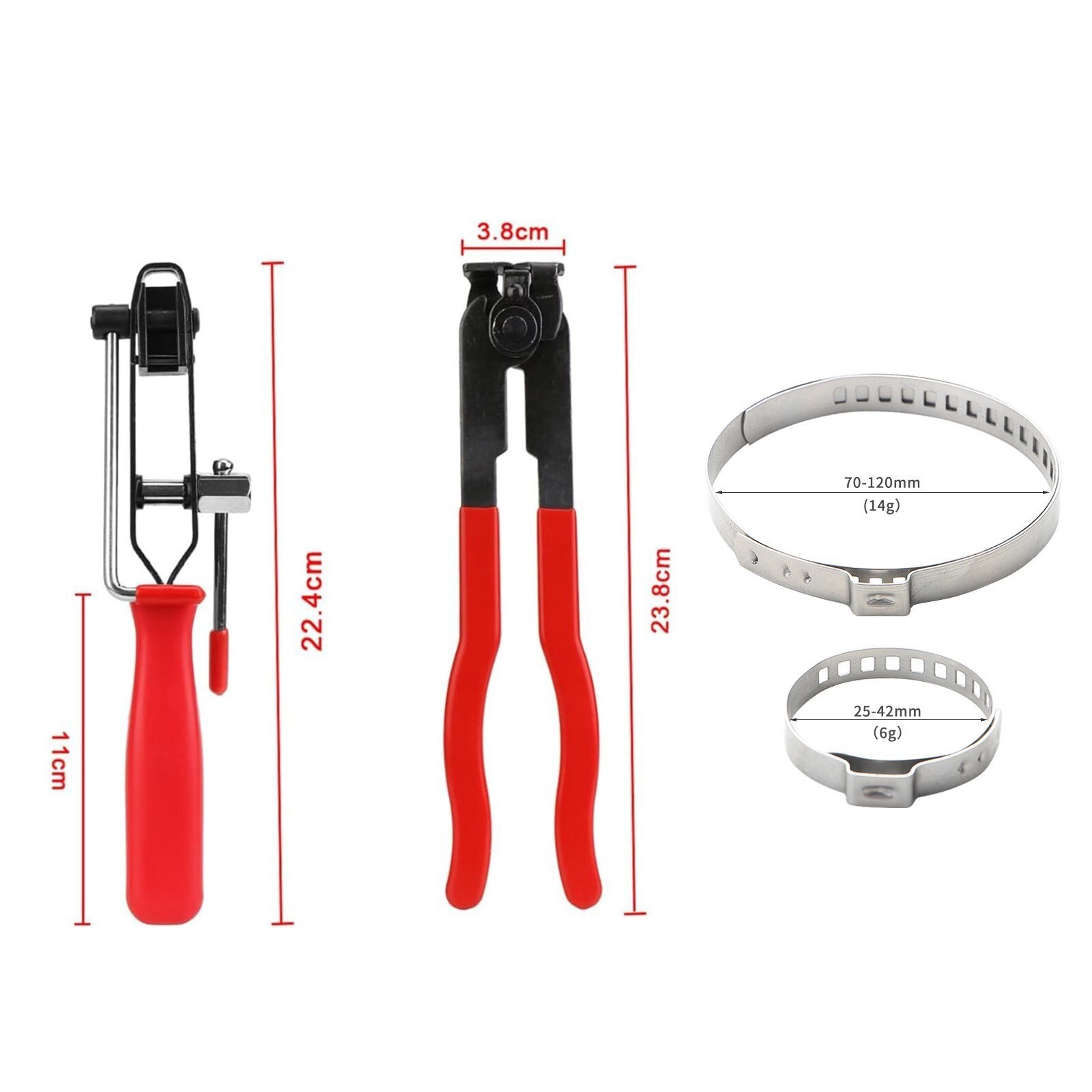 14Pcs CV Joint Boot Clamp Pliers with CV Boot Clamps Kit Ear Type Banding Tool