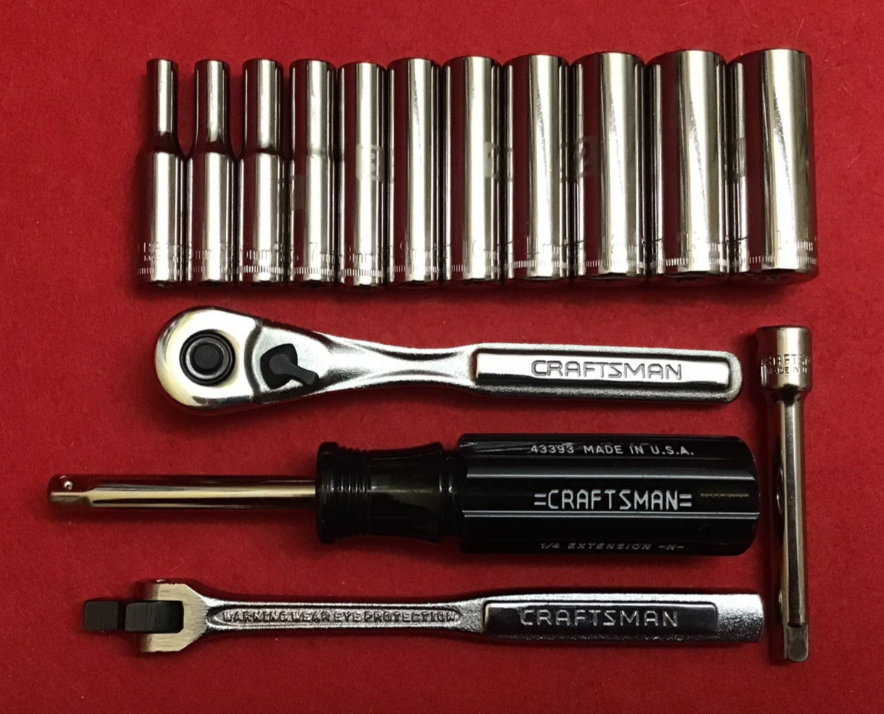 NEW CRAFTSMAN USA 1/4” DR. METRIC DEEPWELL ( 15 PC. ) SOCKET SET 4-14mm
