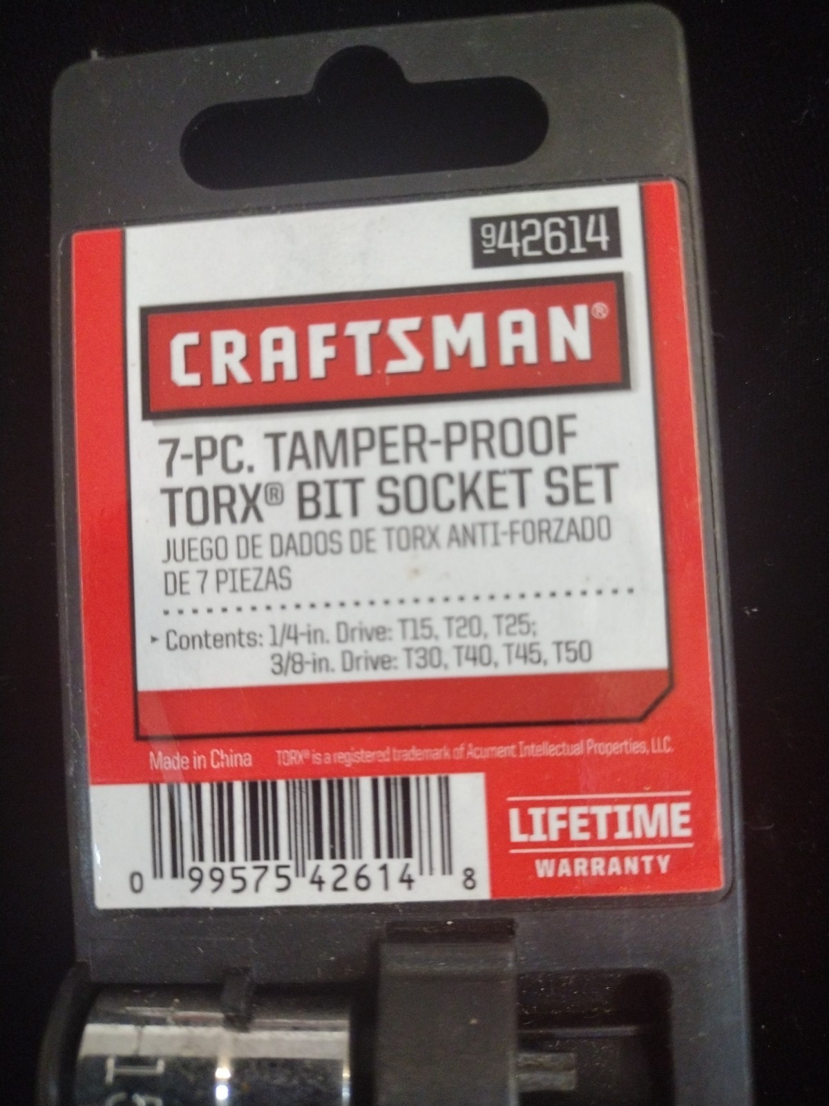 CRAFTSMAN 7-Pc. 1/4″ & 3/8″ Drive Tamper-Proof Torx Bit Socket Set 42614 NEW