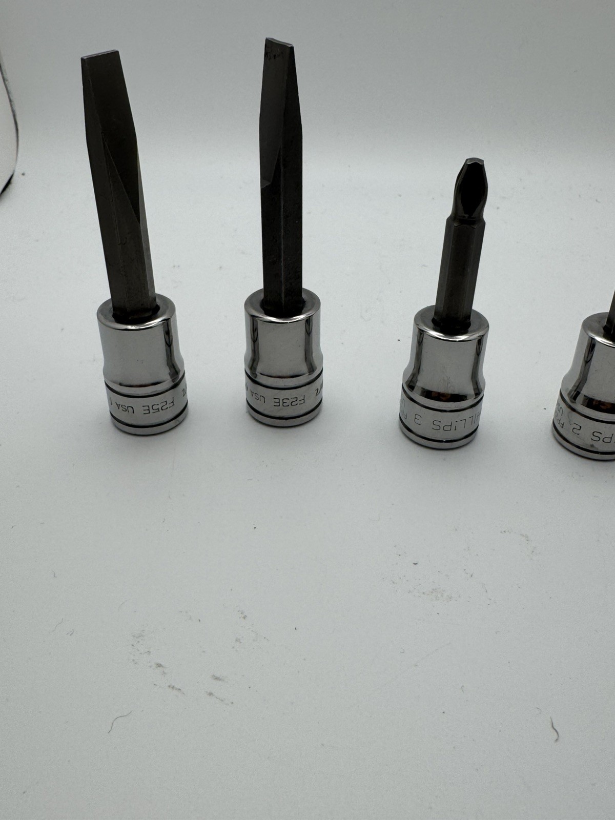 5pc Snap-on Phillips + Flat Tip Head Bit Driver Socket Set 3/8″ Drive