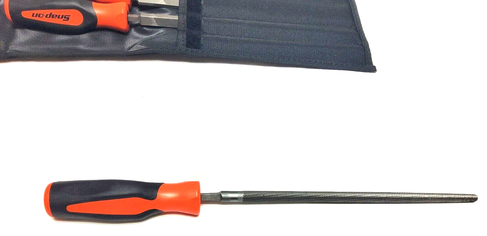 New Snap-on™ SGHBF600AO 4-piece Instinct Soft Grip Handle Mixed File Set Sealed