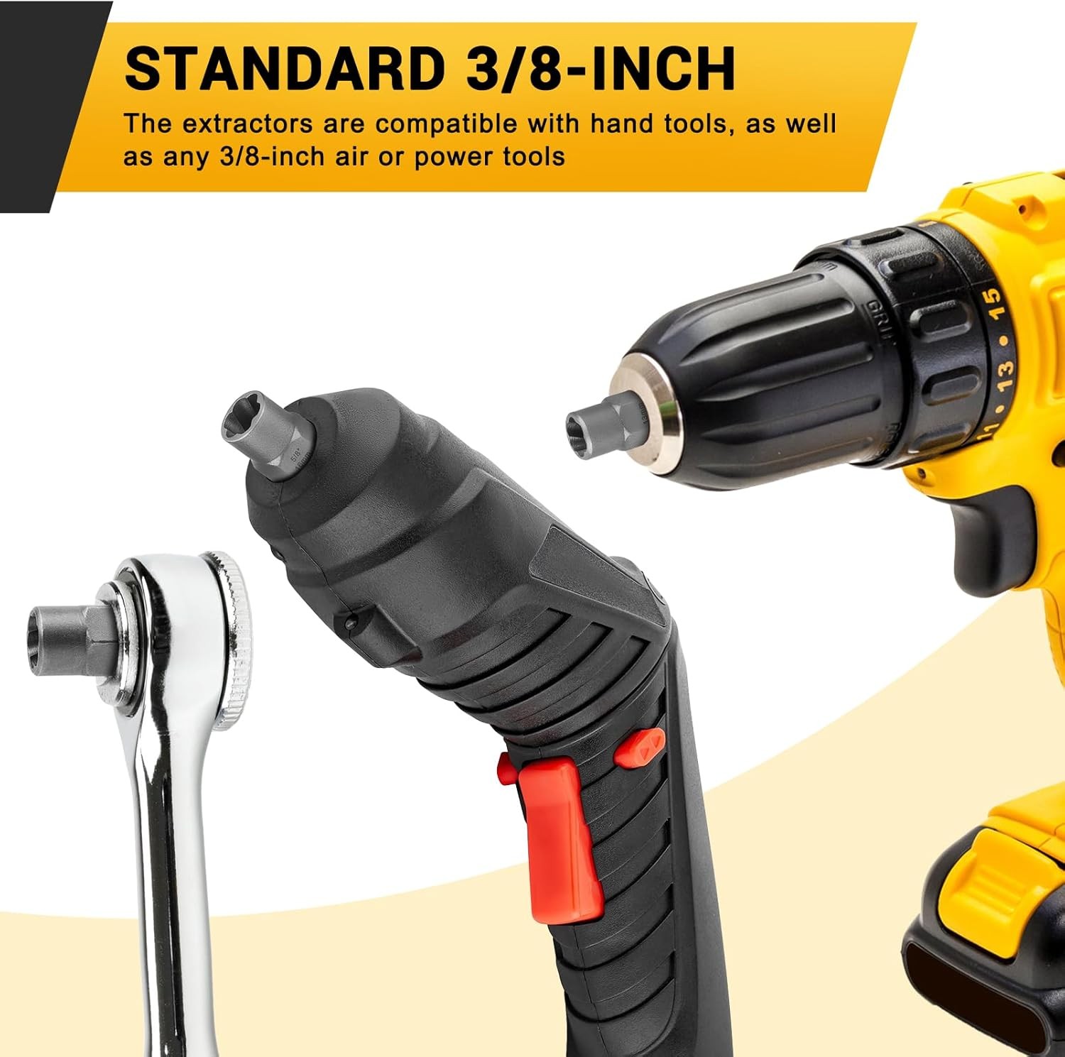 14pc Impact Bolt & Nut Remover Set 3/8″ Drive Bolt Extractor Tool Kit With Case