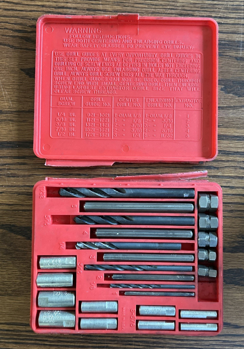 Blue Point (snap on) No. 1020 and Ridgid SE100 Screw Extractor Sets USA