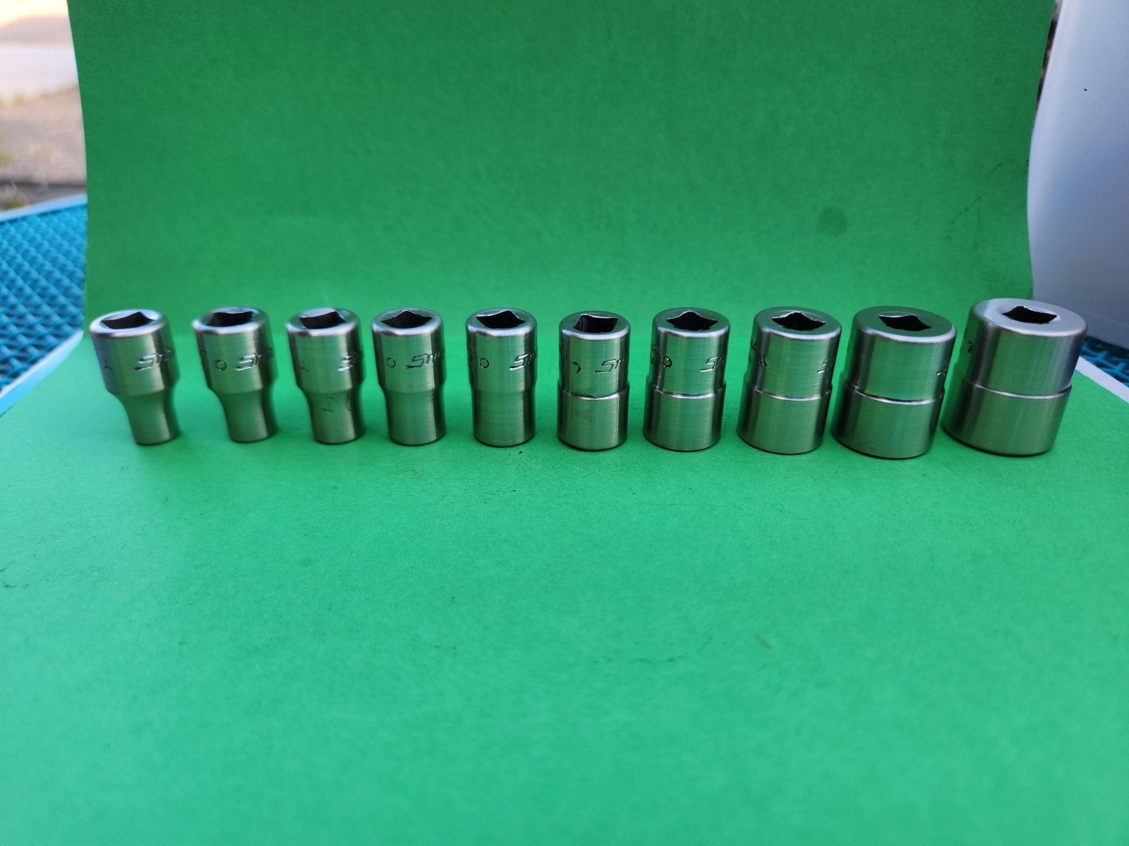 10 Pc. Snap-on 110TMY Socket Set 1/4″ Dr. ~ 6 Pt. 3/16″ – 9/16″ TM6-TM18 F5