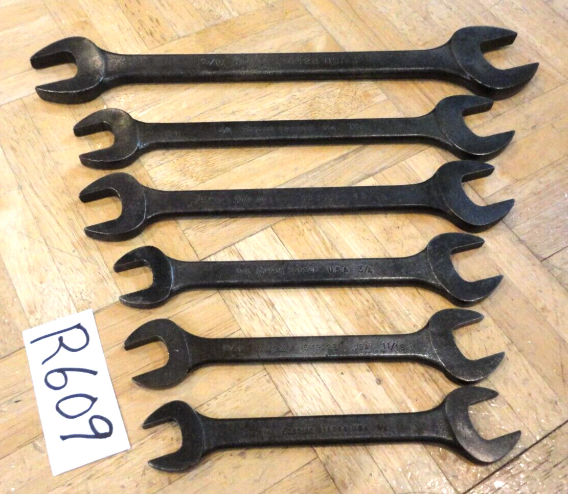 SNAP-ON TOOLS 6 PIECE SAE. OPEN-END WRENCH SET 9/16 -5/8 TO 15/16-1 INCH