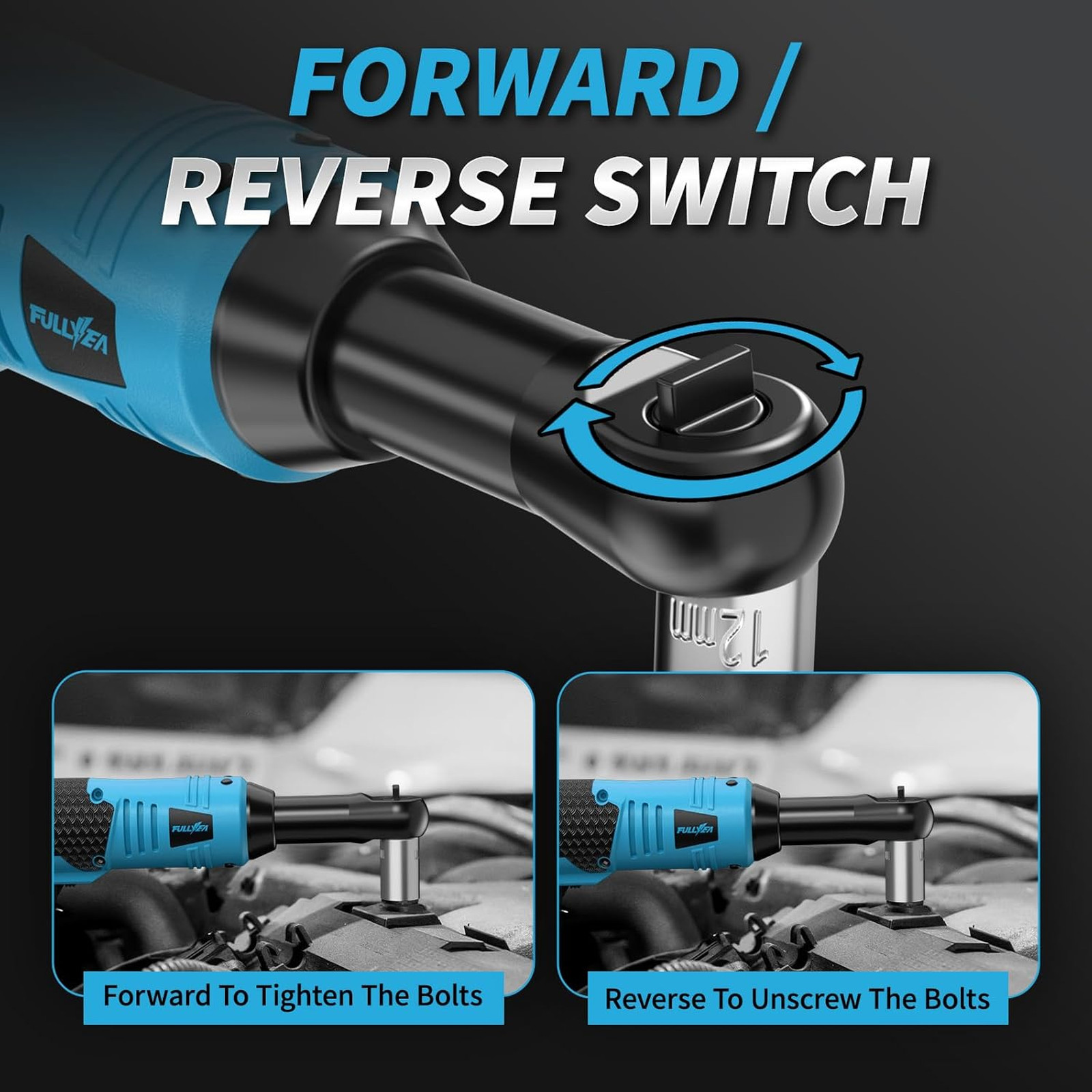 3/8″ Cordless Ratchet Wrench Set, 40 Ft-lbs, 550 RPM, 16.8V Electric Ratchet