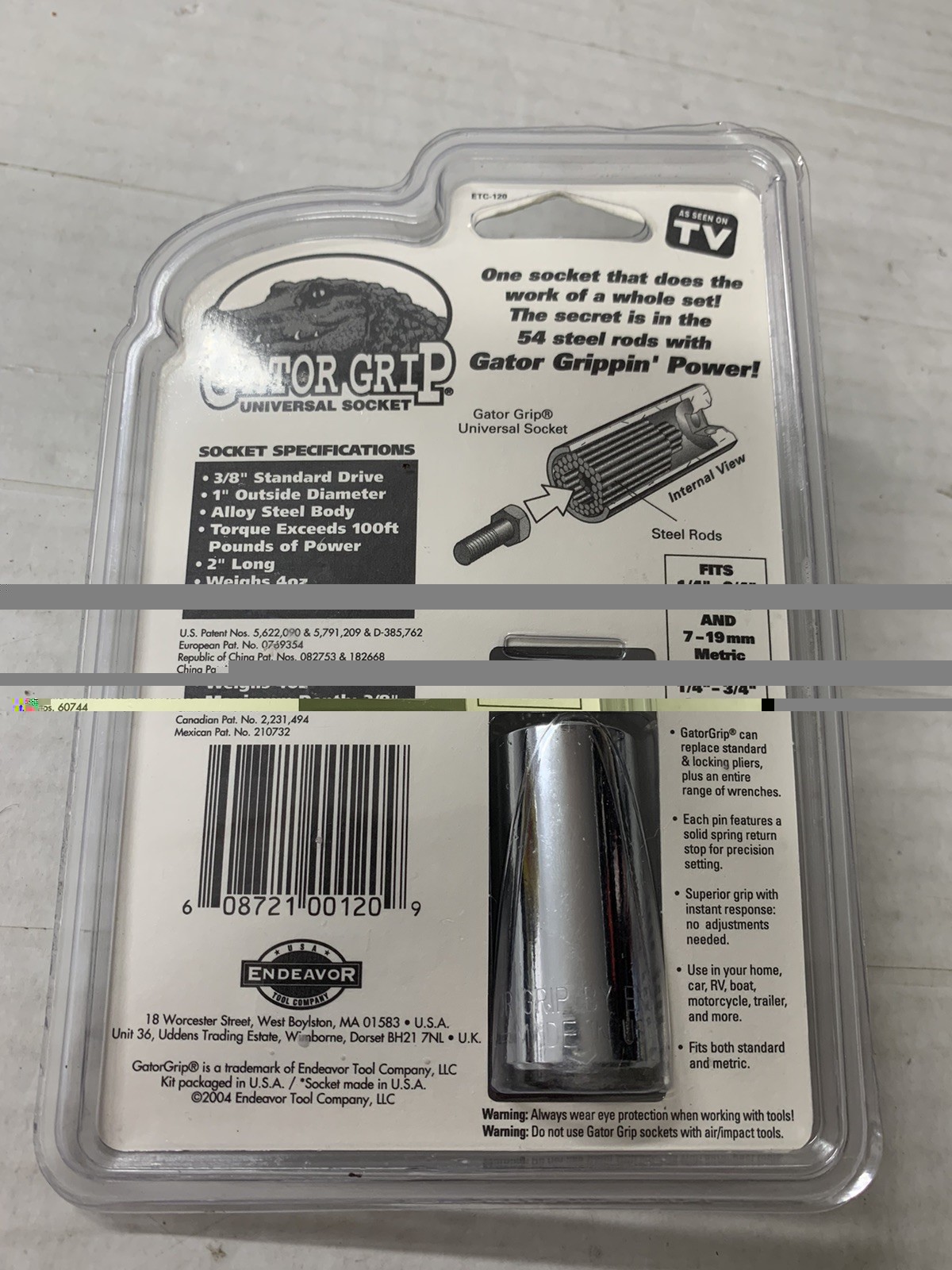 Gator Grip Vintage Endevor Universal 3/8″ Socket USA NEW OLD STOCK!-RARE!