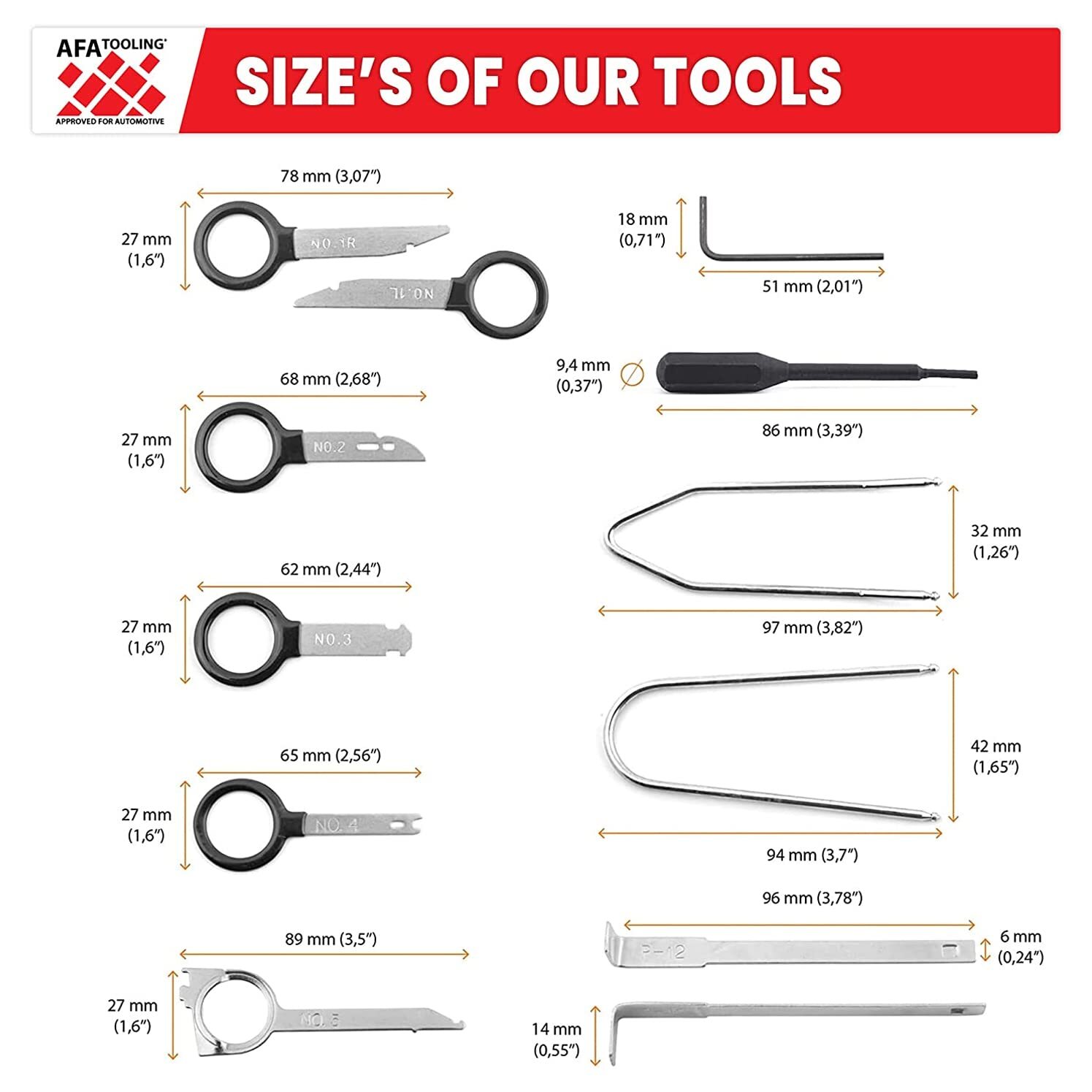 AFA Tooling Radio Removal Tool Kit | Works for Ford Audi. VW Mercedes and Mor…