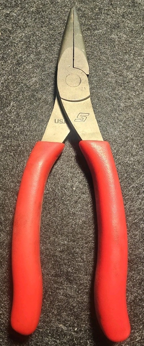 Snap on 96ACF 8″ Talon Grip Red Needle Nose Pliers