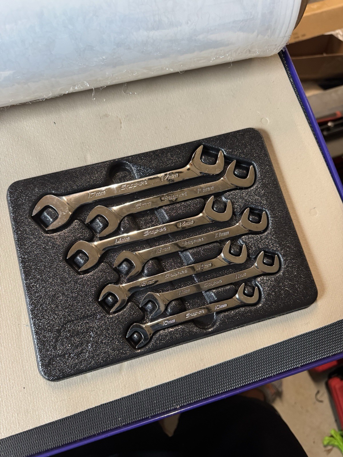 Snap-on VSM 10-15 & 17mm 7-Piece Four-Way Angle Open End Wrench Set