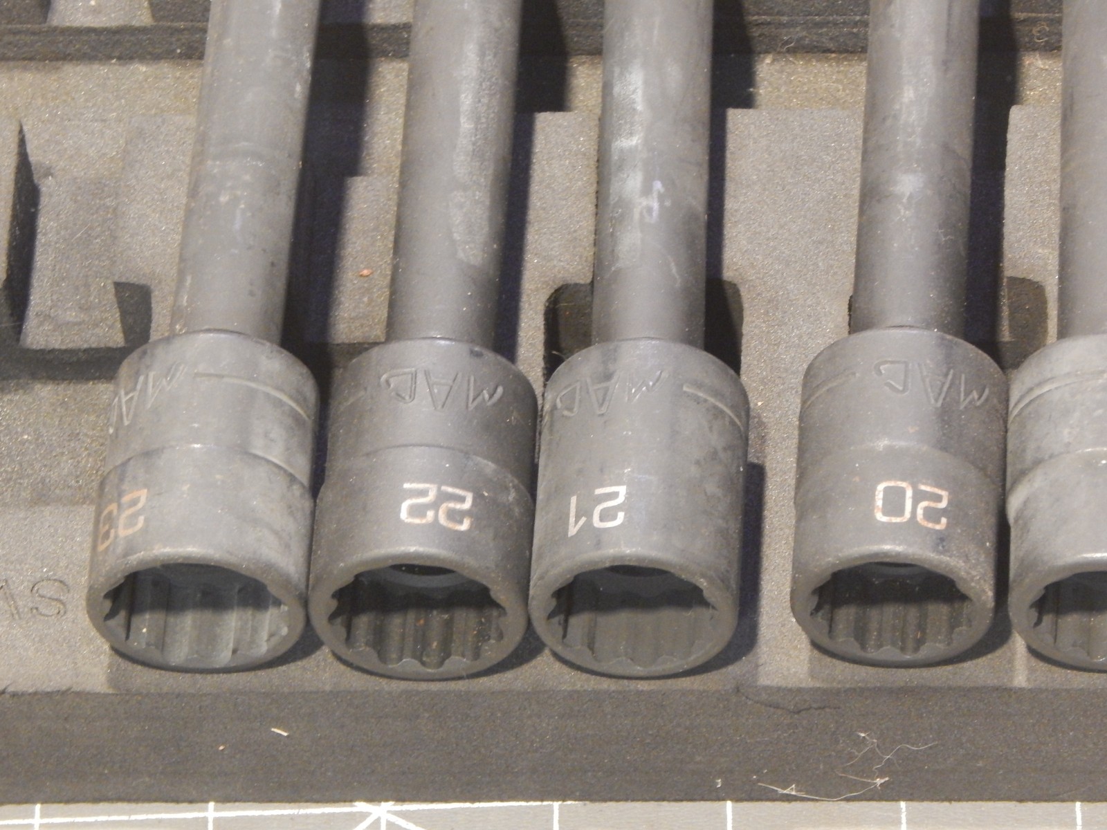 Mac 7Pc Metric 1/2 Drive Impact Swivel Socket Extension Set 18MM 23MM 12Pt Dr